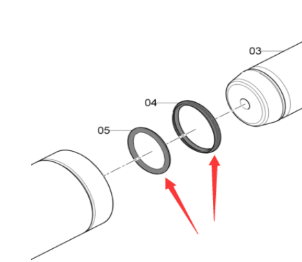 Repair kit for scraper tensioning oil cylinder of 