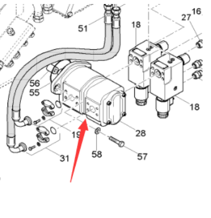 Paver Hammer Vibration Double Gear Pump Part No. 4