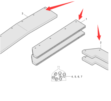 Paving machine hopper stop plate repair kit part n