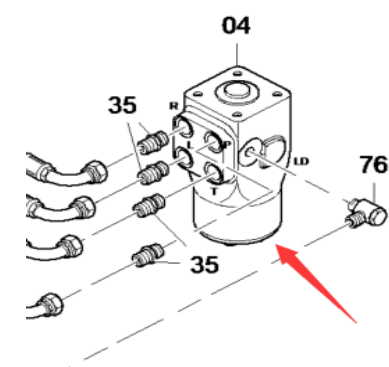 Danapak F2500C/CW paver steering gear part number/