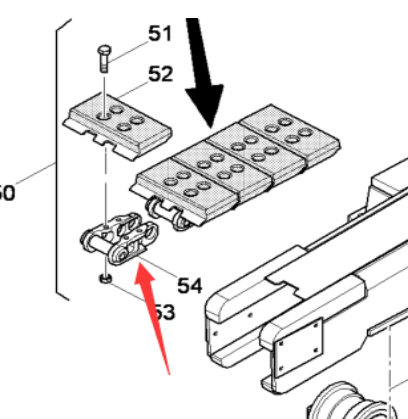 The paver chain rail manufacturer supplies part nu