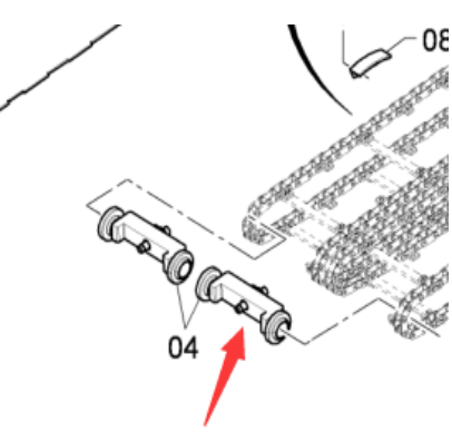 Part number of the front guide wheel assembly of t