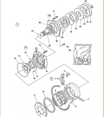 Part number of paver walking motor assembly/470035
