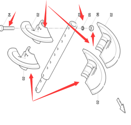 640MM Spiral Shaft Repair Kit Left Part Number/472
