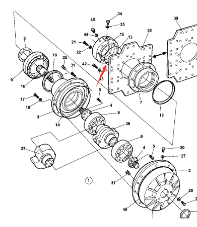 Roller vibration flange sealing ring part number 4