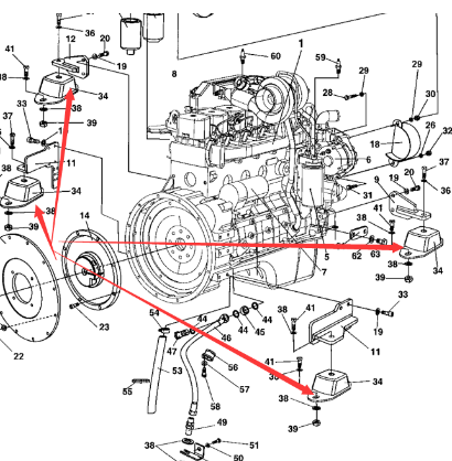 Engine foot pad part number 4700387128