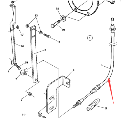 Roller throttle cable part number 4700389184