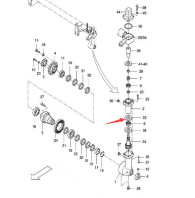 Part number D932101330 for the gasket on the beari