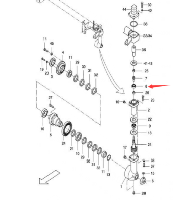 Laying machine angular bearing part number D935229