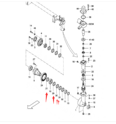 Laying machine bearing adjustment gasket part numb
