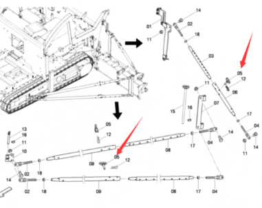 Laying machine pull rod pin part number D635170080