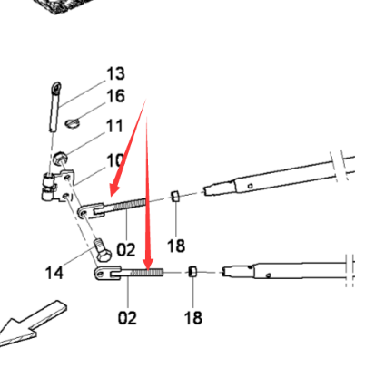Laying machine pull bar screw left part number D43