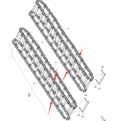 Laying machine scraper large chain (pure) part num