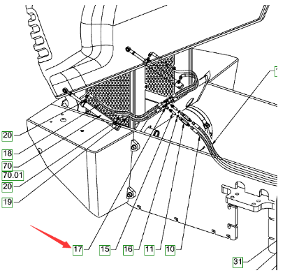 Paving machine two-way joint part number 470023466