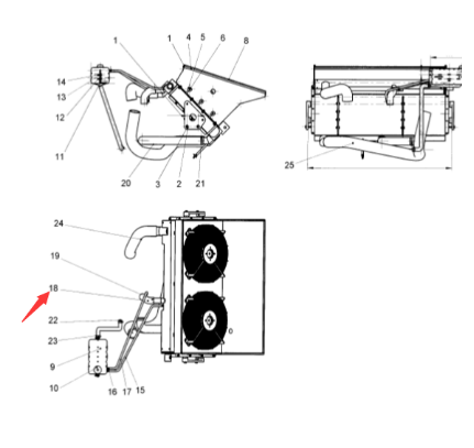 Laying machine engine water pipe part number 48122