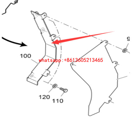 Left guard plate of the conveyor scraper chain for