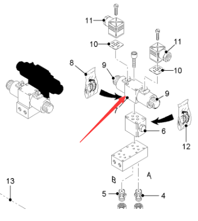 Three-position solenoid valve 65969 for imported m