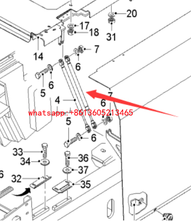 Milling machine engine cover gas spring 2071982