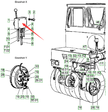 Manual directional control valve 701130 for import