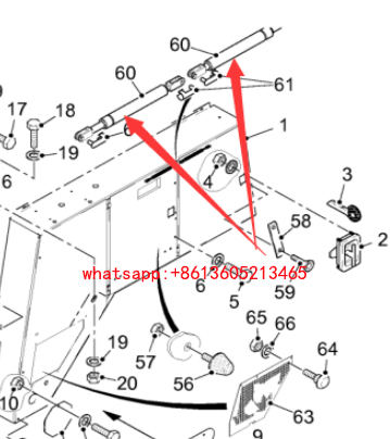 Milling machine rear cover gas spring 112458