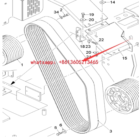 Imported milling machine milling drum drive belt 1