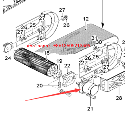 Milling machine feeding belt motor 51659