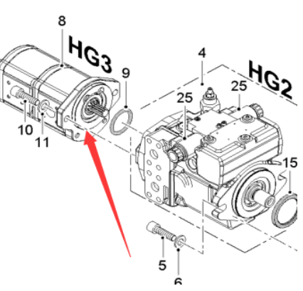 Milling oil cylinder steering feed gear pump 22488