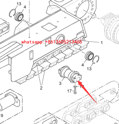 Milling machine traveling support wheel 2070670