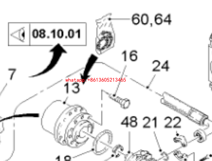 Rear walking motor 114163 for imported milling mac