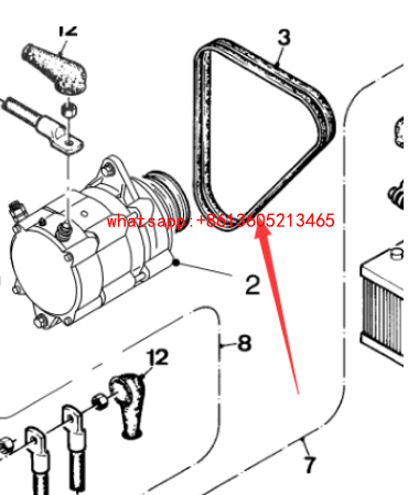 Imported milling machine generator belt 162120