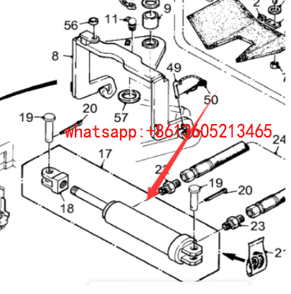 Milling machine feeding belt swing oil cylinder 32