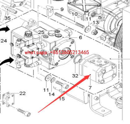 Paver oil cylinder gear pump 2057631