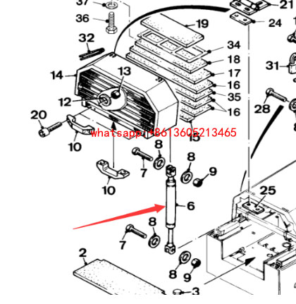 Gas spring 7532 for the front cover of imported mi