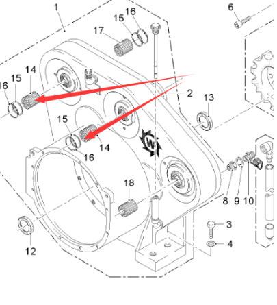 The connecting shaft teeth of the transfer case of