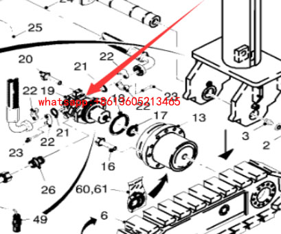 Part number 114879 for the front walking motor of 