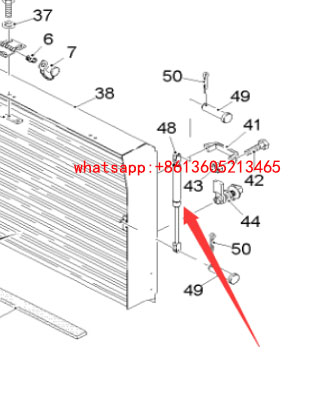 Gas spring 85419 for the rear cover of the milling