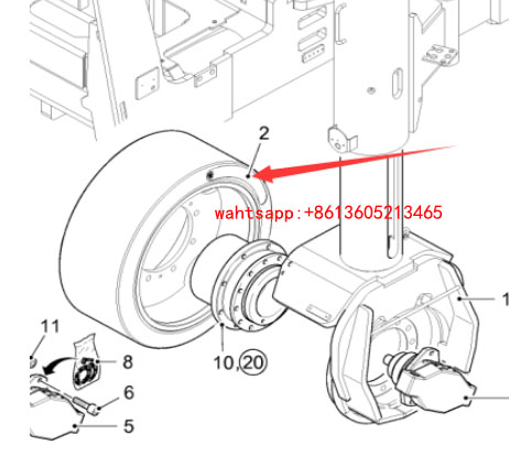 Imported milling machine rear wheel 2136695