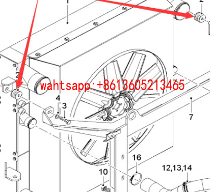 Imported engine radiator shock absorber block 1958