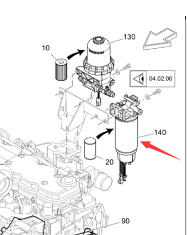 Milling machine engine oil-water separator assembl