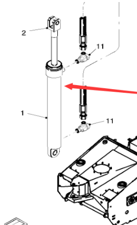 Grinding machine roof lifting cylinder 61124