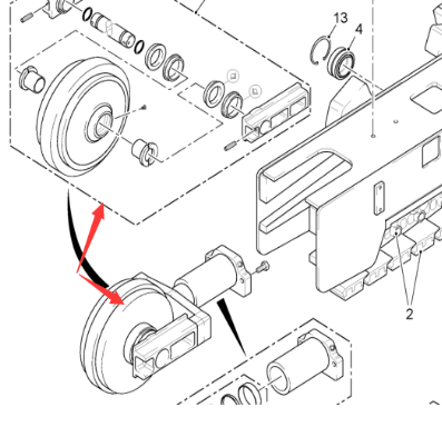 The front idler wheel of the milling machine 73749