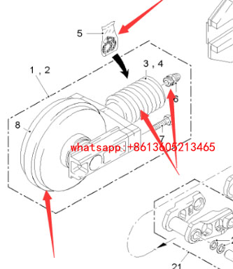 Grinding machine track tensioning cylinder 129987