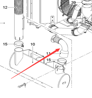 Grinding machine engine exhaust hose 2048555