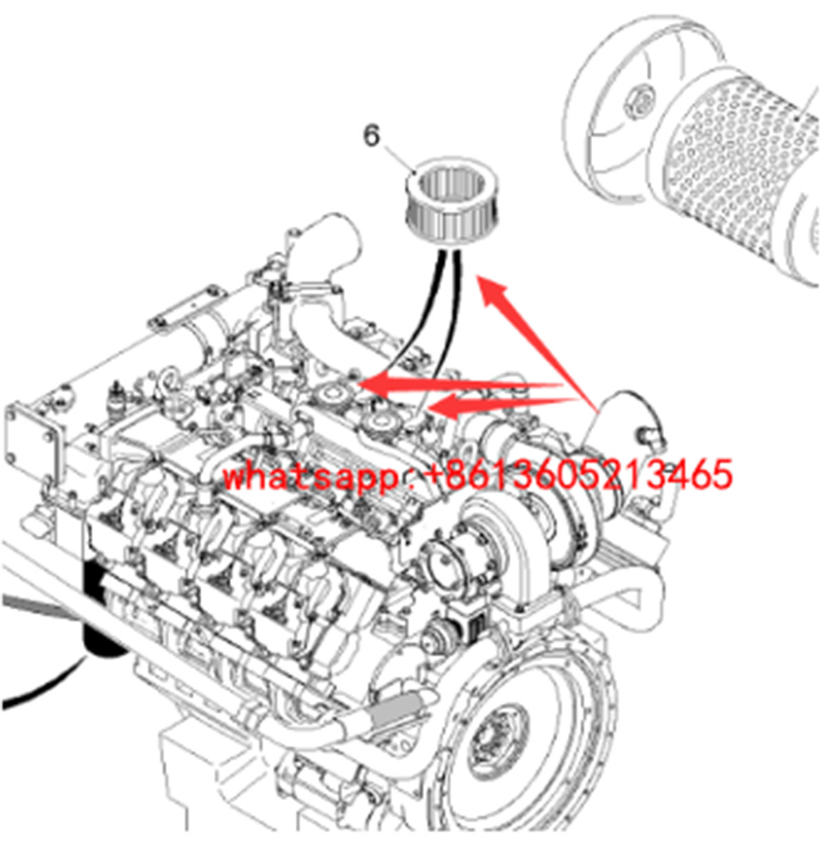 Machining machine crankcase ventilation filter 212