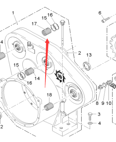 Transfer gearbox connecting shaft gear 43879