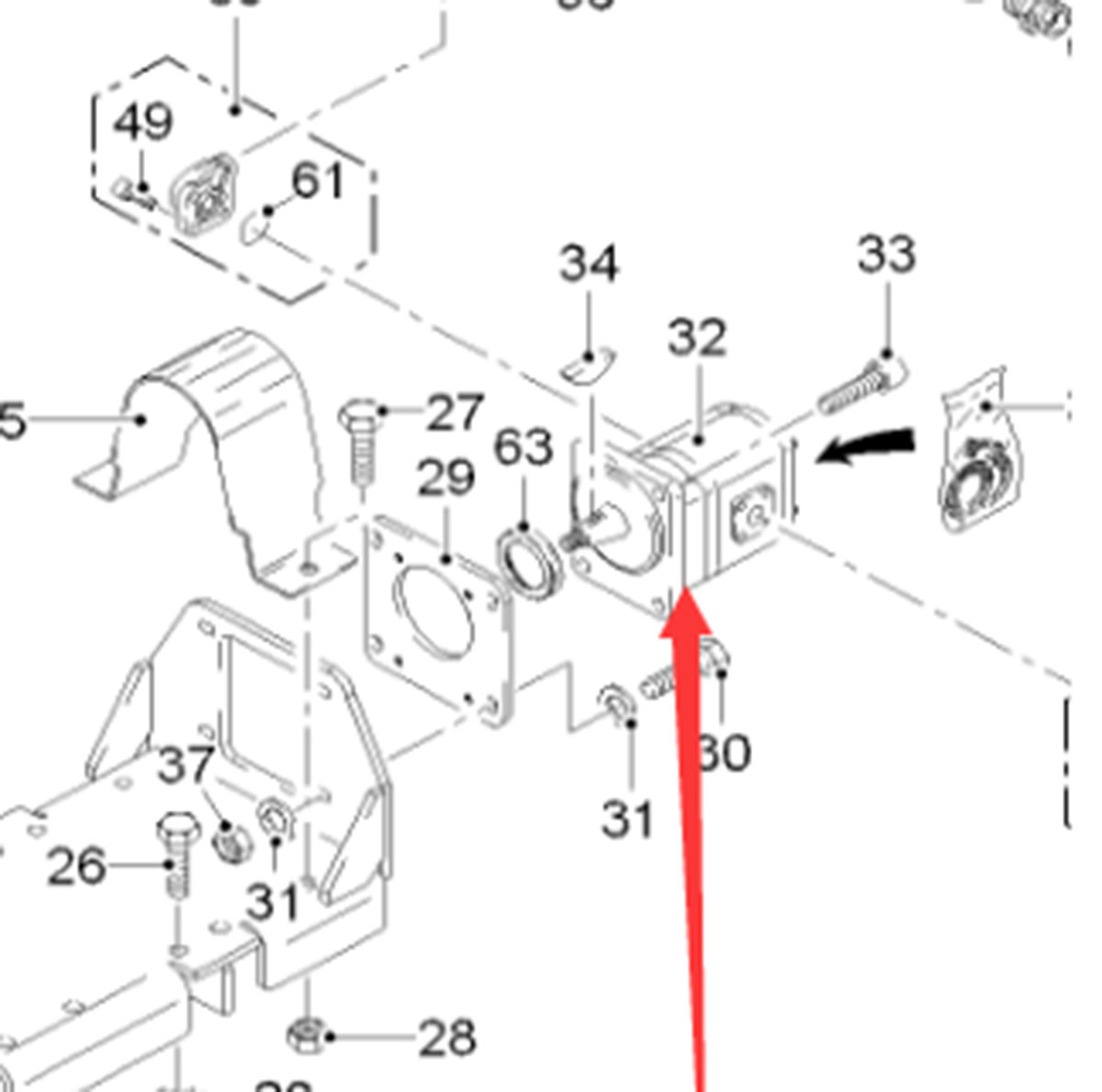 Grinding machine injection pump drive motor 134225