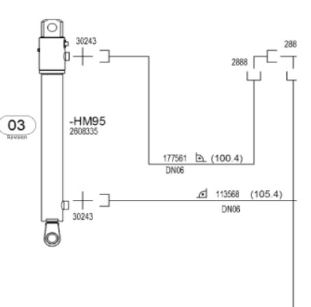 Grinding machine side panel cylinder 2608335