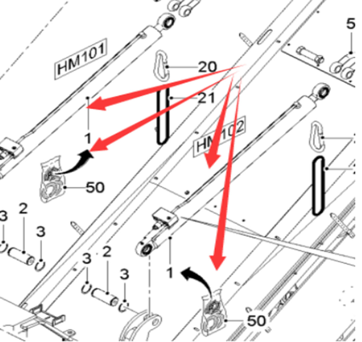 Imported milling machine feed belt lifting cylinde