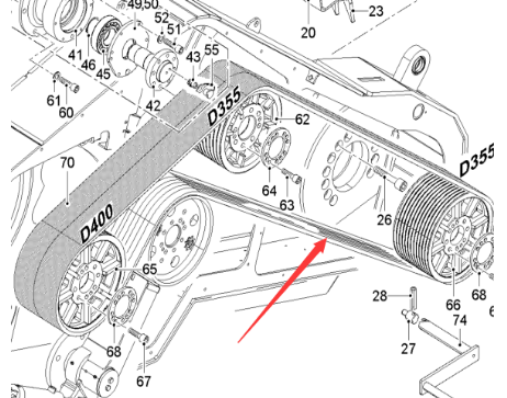 Grinding drum drive belt 2301089