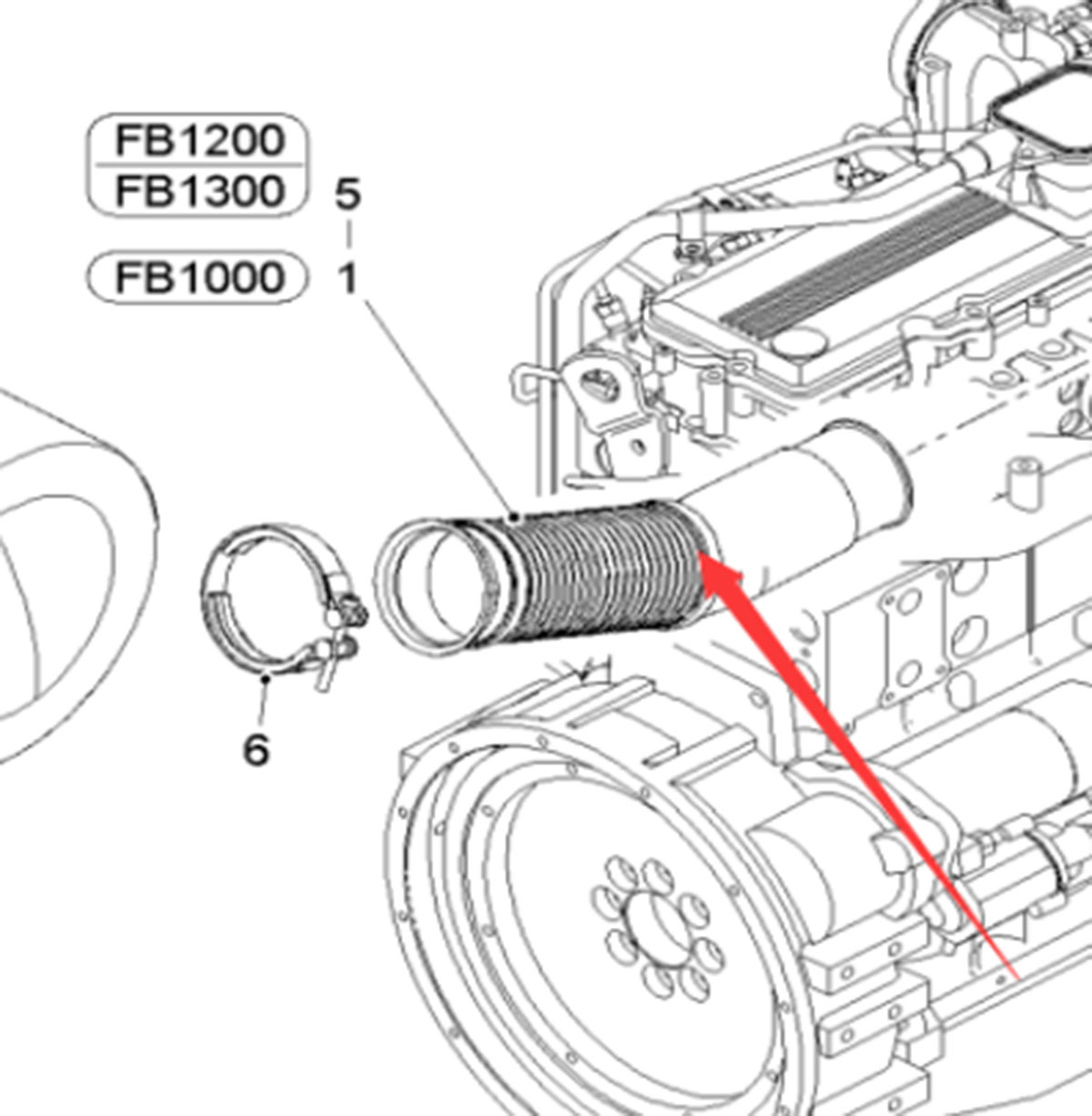 Grinding machine exhaust bellows 2381462